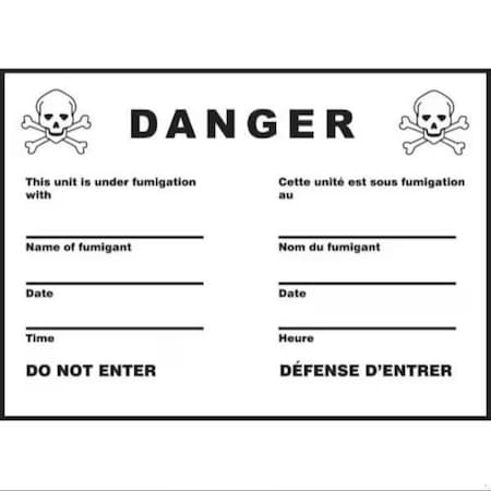 Accuform TDG PLACARD FUMIGATION SIGN 10 in x TCP965MG100
